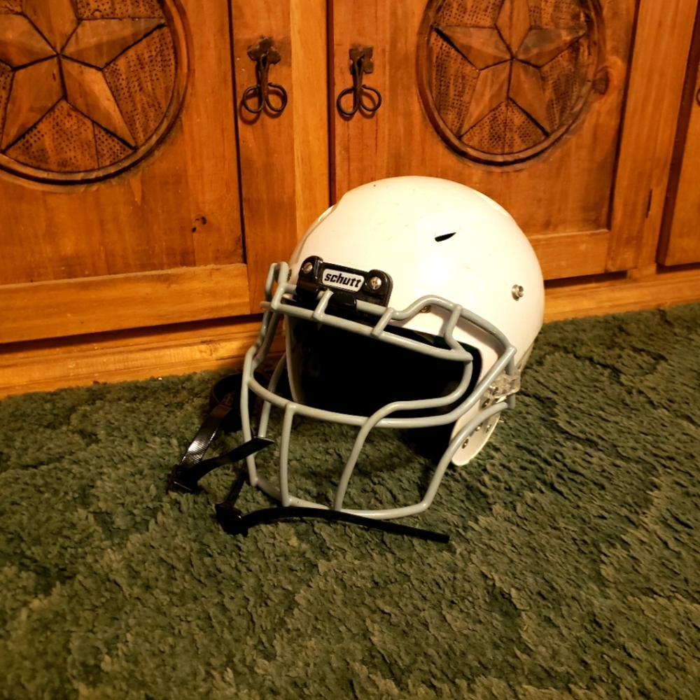 Small Schutt's youth white football helmet